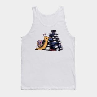 Snail on Books - Over Procrastination Tank Top